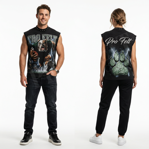 Men Graphic Customized Own Brand Name Embroidery Cotton Sleeveless Tank Top Muscle Tee Vintage Style Fashion Trendy T Shirt - Product Image 2