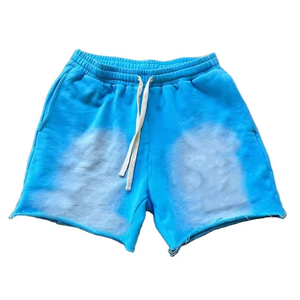 Shorts de jogging pour hommes effet délavé, en coton French Terry, ourlet brut, style streetwear vintage, vente chaude, approvisionnement en gros OEM, 100% coton - Product Image 6