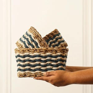 Jute & Seagrass <b>Square</b> Storage <b>Baskets</b> Set of 3 Handmade Storage <b>Basket</b> Wholesale eco-friendly Made in Viet Nam - Product Image 5