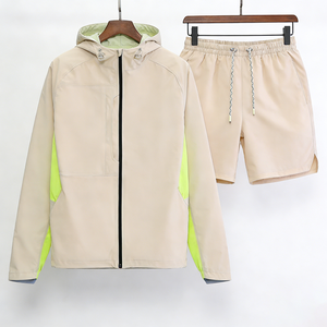 <b>Run</b> <b>Jacket</b> Windbreaker Tracksuit Anorak Color Block Hooded Shorts Set Suit Custom Oversized Sport Outdoor Hiking Streetwear Oem - Product Image 4