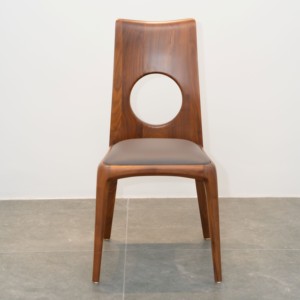 Chaise de salle à manger contemporaine en bois de noyer, style italien, dossier rembourré, pour salle à manger, restaurant, mobilier PISANO - Product Image 1
