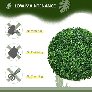 "2 Pack 15.75" Faux Boxwood Topiary Ball <b>Artificial</b> <b>Trees</b> for Indoor Outdoor Home Decor" - Product Image 6