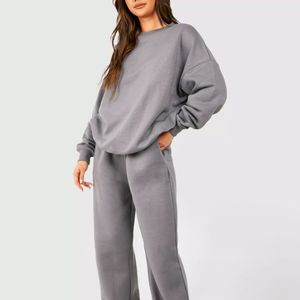 New 2025 Women's Hooded Streetwear <b>Tracksuit</b> Set Oversized Two-Piece 100% Cotton Breathable Lightweight Winter Training Wear - Product Image 1