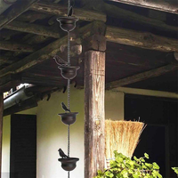 Chaîne de pluie suspendue en métal pour gouttière extérieure, cascade, tuyau de descente, carillon de pluie mobile, décoration de jardin