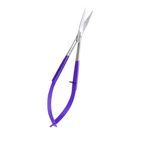 Tijeras de Pestañas de Alta Calidad con Punta de Acero Inoxidable, Cuchillas Afiladas Multifunción, Herramientas de Cuidado de Belleza, Mango de Plástico Morado - Product Image 4