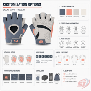 Gants de cyclisme personnalisés à demi-doigts, rembourrés en gel, respirants, antidérapants, absorbant les chocs, pour VTT et vélo de route, vente en gros OEM - Product Image 3