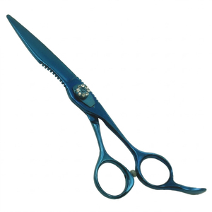 Hot Sale Blue Titanium Coated Hair Scissors Straight Razor Cutting <b>Shears</b> for Barber Salon Haircut Manufacture In Pakistan - Product Image 1