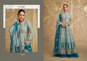 Dernière tendance de mode pour les femmes Filet lourd avec Emb Work Anarkali Kurti Gown avec Dupatta Wedding Partywear Suit At Wholesale - Product Image 4