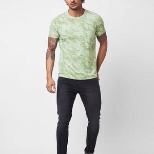 T-shirt en coton à manches courtes et col rond pour homme, avec motif, coupe ajustée, décontracté, en jersey, imprimé, respirant, design tricoté - Product Image 4