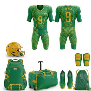 Kit Completo de Fútbol Americano con Jersey Sublimado, Pantalones, Casco y Accesorios Deportivos de Viaje - Product Image 1