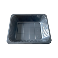 Barquette jetable personnalisée en CPET, boîte d'emballage noire pour supermarché, recyclable, alimentaire, 650 ml, boîte à lunch