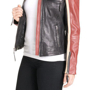Nueva Chaqueta de Motocicleta para Mujer, de Invierno, Cuero Genuino de Oveja, Resistente al Viento, Transpirable, Cuello Camisero, Grosor Estándar, Forro de Seda - Product Image 6