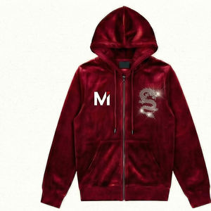 Conjunto Deportivo de Terciopelo para Hombre, Sudadera con Cremallera y Pantalones Jogger, Diseño Premium, Moda de EE. UU. y Europa, Maluza BlackVelvet X - Product Image 1