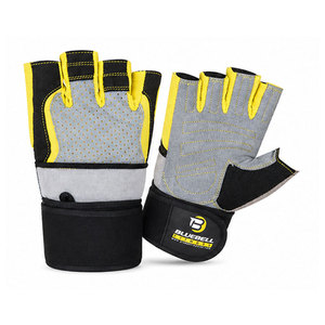 Guantes de Cuero para Levantamiento de Pesas, Medios Dedos, Ligeros y Transpirables, para Entrenamiento en Gimnasio, Venta al Por Mayor - Product Image 1