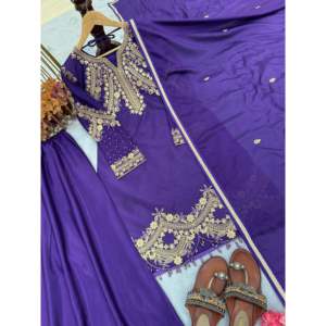 Diseñador Party Wear Top & Dupatta Set Hermoso XL Tamaño Plazzo y Dupatta - Product Image 4