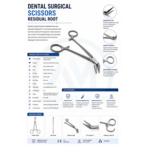 Pinzas Quirúrgicas Manuales Al Mida para Extracción Dental, Ángulo de 30/45/60/90 Grados, Clase II, Instrumento de Seguridad ISO13485 - Product Image 6