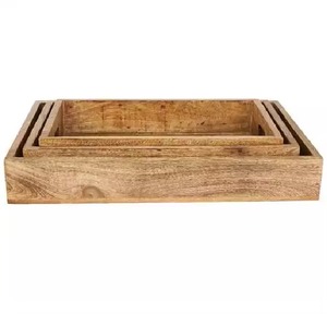 Plateau de service en bois Woodora Design, rectangulaire, vintage, fait main, en bois massif, pour la table et le service - Product Image 3