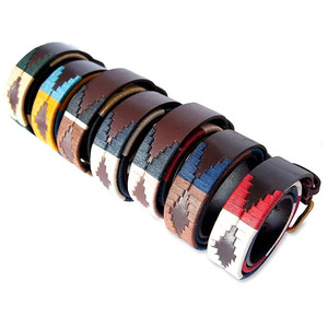 New Style custom Made equestrian <b>polo</b> leather <b>belt</b> <b>for</b> <b>men</b> pin buckle top grain embroidery sport <b>belt</b> <b>for</b> sale - Product Image 2