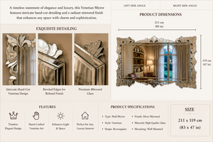 Venetian Large Size full big Wall Mirror Etched Floral Beveled <b>Frame</b> <b>Antique</b> Silver Full Length Decorative Luxury Handmade Home - Product Image 3