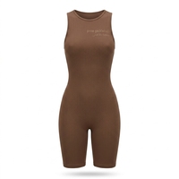Combinaison de sport pour femmes adultes, sans bretelles, dos nu, en spandex, col rond, compression, personnalisable, respirante, séchage rapide