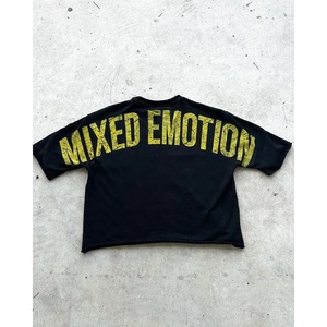 Fabricant de vêtements, t-shirt ample vintage sur mesure, épaules tombantes, coupe carrée, coton 300 GSM, poids lourd, lavé à l'acide, t-shirt court pour homme - Product Image 6