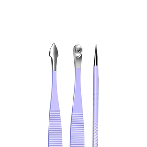 Low MOQ 7-Piece <b>Blackhead</b> Remover <b>Tool</b> Kit Purple Stainless Steel Acne Extraction Comedone <b>Extractor</b> Set with Leather Case OEM - Product Image 4