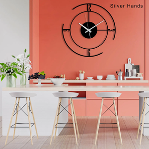 Unique Modern Metal Wall <b>Clock</b>, Minimalist Wall <b>Clock</b>, Large Silent Wall <b>Clock</b>, Metal Wall Art Decor, Valentine Gift - Product Image 2