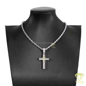 Fashion Cross Hip Hop Pendant Necklace with VVS Moissanite Diamonds and 925 Sterling Silver - Product Image 5