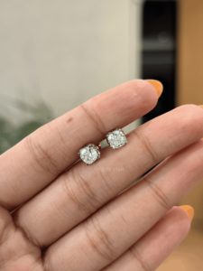 Boucles d'oreilles en or rose 14 carats avec diamants de laboratoire en forme de flocon de neige, accents marquise VVS VS EF, bijoux fins en gros, 1,175 carats - Product Image 1