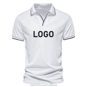 Offre Spéciale hommes 100% coton décontracté tricoté pour polos Logo personnalisé à manches courtes Anti-rides imprimé motif Jersey - Product Image 5