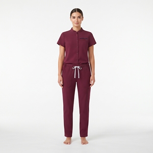 Ensemble de blouses médicales pour femmes Hawk Eye, couleur bordeaux, polyester, uniforme médical, vêtements de travail pour hôpital, pantalon et haut - Product Image 3