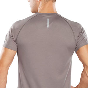 T-shirts pour hommes en matière respirante OEM pour l'été, personnalisables, confortables, unis, avec logo personnalisé, coupe ajustée. - Product Image 3