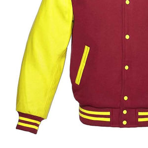 Veste universitaire personnalisée avec logo, manches en cuir, broderie, veste de baseball pour couple, veste universitaire pour homme, veste varsity - Product Image 3