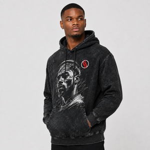 Acid Washed <b>Men</b> Hoodie <b>Pullover</b> Sweatshirt Graphic Print Hooded Sweatshirt with Pocket for Casual Wear <b>Men</b> Acid Wash Hoodies - Product Image 2