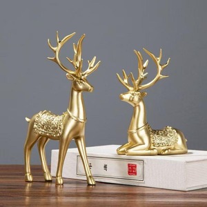 Elegant Golden Reindeer Decor Set with Crystal Globe for <b>Christmas</b> Table and Living Room Decoration Handcrafted From India - Product Image 6