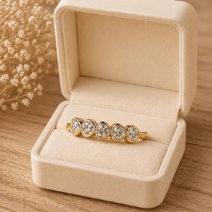 Wholesale IGI Certified DEF Color VSVVS Clarity 10K 14K 18K Solid Gold Heart Cut Lab Grown Diamond Sparkling Bezel Set Love Ring - Product Image 4