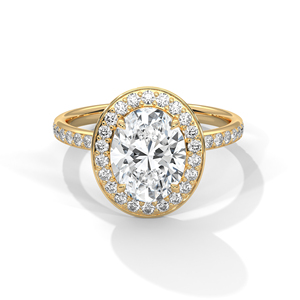Unique And Lovely Design Wedding <b>Ring</b> For <b>Couples</b> Brilliant Oval Cut Lab Created Diamond <b>Ring</b> Available in Solid 14k Yellow Gold - Product Image 1