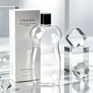 Bouteille plate en plastique transparent de 200 ml pour huile corporelle, crème de soin de la peau, emballage cosmétique personnalisé - Product Image 1