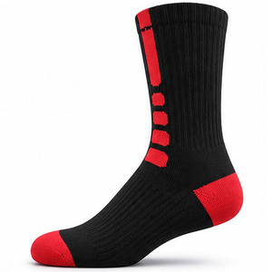 Calcetines Deportivos Negros y Rojos Personalizados de Moda, Calcetines de Baloncesto con Soporte de Arco y Compresión, Calcetines Deportivos Personalizados al por Mayor - Product Image 2