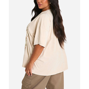 Camiseta con Logotipo Personalizado, Estampado Puff, Camisetas Extra Grandes para Mujer, Moda Urbana, Ropa Urbana, Camiseta Informal para Mujer, Fabricante de Camisetas - Product Image 2