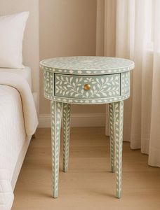 Mesa de Acento de Lujo, Duradera, con Incrustaciones de Hueso y Madera, Personalizable, para Sala de Estar, Dormitorio, Oficina en Casa y Uso en Hoteles - Product Image 3