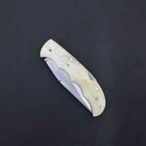 Couteau pliant artisanal unique en acier inoxydable avec magnifique manche en os, couteau de survie, outils personnalisables pour homme avec étui - Product Image 5