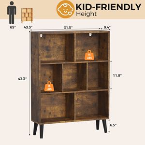 Étagère à livres en bois à 3 niveaux, bibliothèque ouverte autoportante avec pieds, organisateur de rangement pour chambre à coucher et salon - Product Image 2