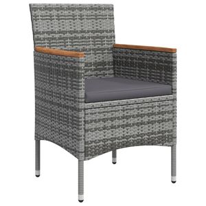 5 pezzi grigio e nero Patio Set da pranzo con comodi cuscini per il giardino divertente - Product Image 5