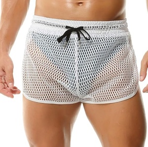 Shorts en maille rouge avec cordon de serrage, tricotés, respirants, pour le sport, la course, le basketball, décontractés et sportifs - Product Image 6