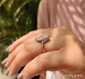 Anillo de Compromiso de Diamante Moissanite de 1 Quilate para Mujer, Plata 925, Corte Marquesa, Sin Níquel, Sin Plomo, Joyería Nupcial al por Mayor - Product Image 4