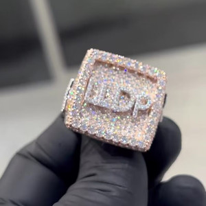 Encanto de diamante Natural de corte brillante amarillo de 10K personalizado único de moda IGI certificado bisel de oro ajuste compromiso de boda - Product Image 3
