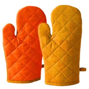 Guantes de Cocina Acolchados de Algodón Color Morado, Aislantes del Calor, Diseño Cosido de Color Sólido, Solo Lavar a Mano - Product Image 4