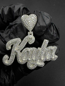 Luxury Moissanite <b>Custom</b> <b>Name</b> Pendant <b>Necklace</b> Iced Out Rhodium Plated 925 Silver Hip Hop Jewelry Statement Piece Gift - Product Image 2