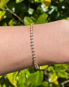 3.1mm Diamond Tennis <b>Bracelets</b> 2.80Ct 3 Prong Set Round Lab Grown Everyday Wear Minimalist Luxury Wedding Jewelry 14K <b>Solid</b> Gold - Product Image 1